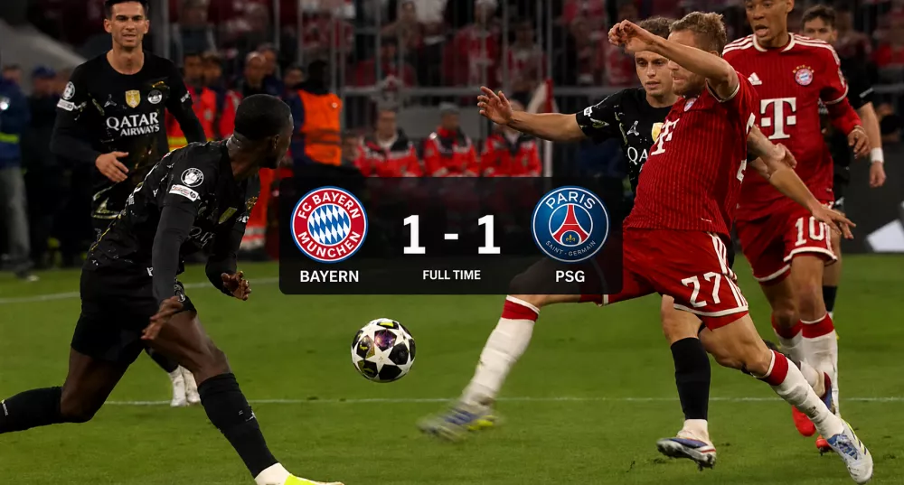 Paris Saint-Germain (PSG) defeated Bayern Munich on aggregate