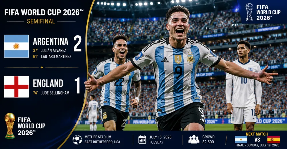 Argentina Beat England 2-1 With Late Game Winners