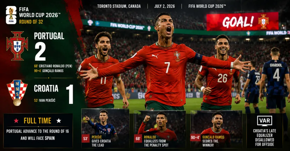 Portugals Late Game Winner Against Croatia Sends them to Round of 16